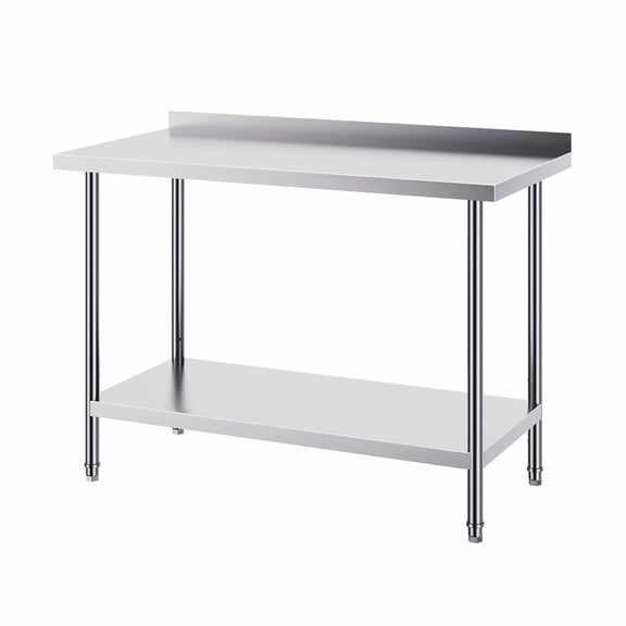 Stainless Steel Work Table 24x48x36 Inch, Commercial Food Prep Table Heavy Duty, Adjustable Height Metal Worktable for Restaurant Kitchen Hotel Garage