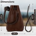 thumbnail image 4 of Leather Drawstring Pouch, Coin Bag, Medicine Tobacco Pouch Medieval Reenactment Made in U.S.A. by Nabob Leather (Brown, Wide), 4 of 10