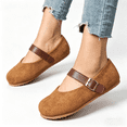 thumbnail image 2 of Women's Faux Suede Mary Jane Flats, Adjustable Buckle Strap Leopard Print Casual Shoes, 2 of 6