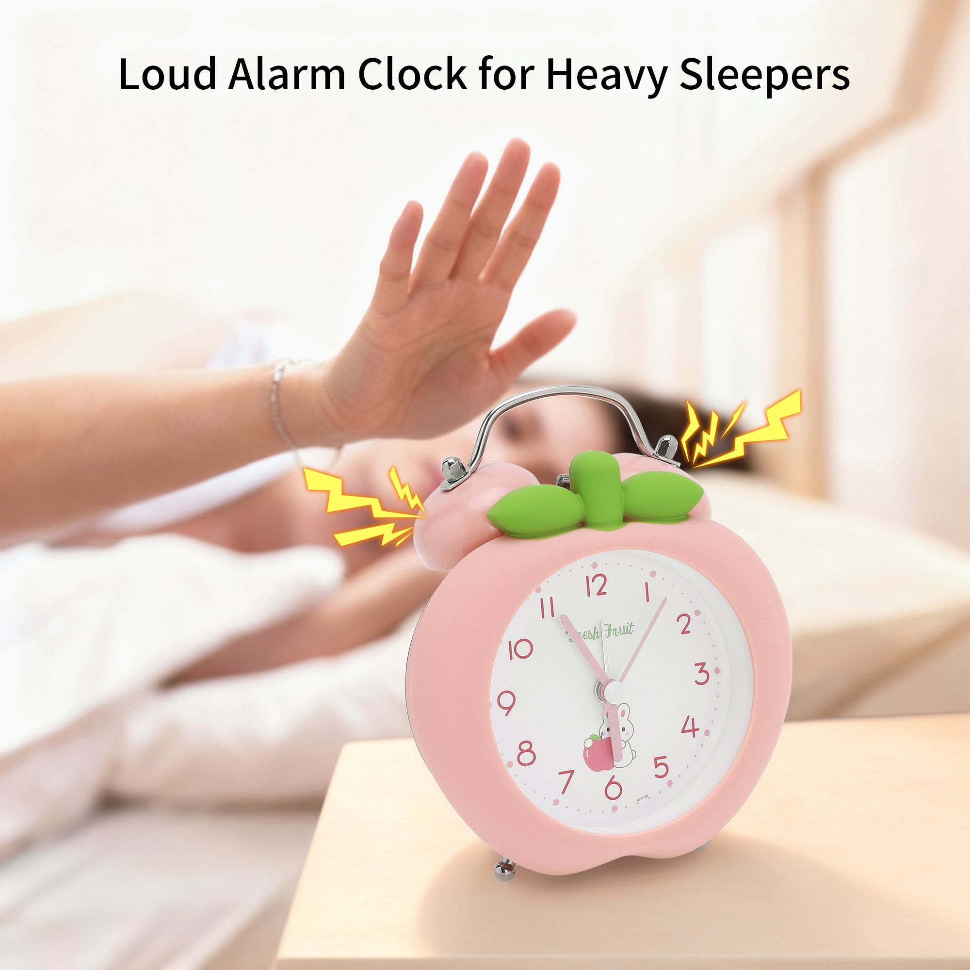 Unique Bargains Colorful Mechanical Alarm for Bedroom Dorm Green 4.3"Lx 2.4"W x 5.5"H
