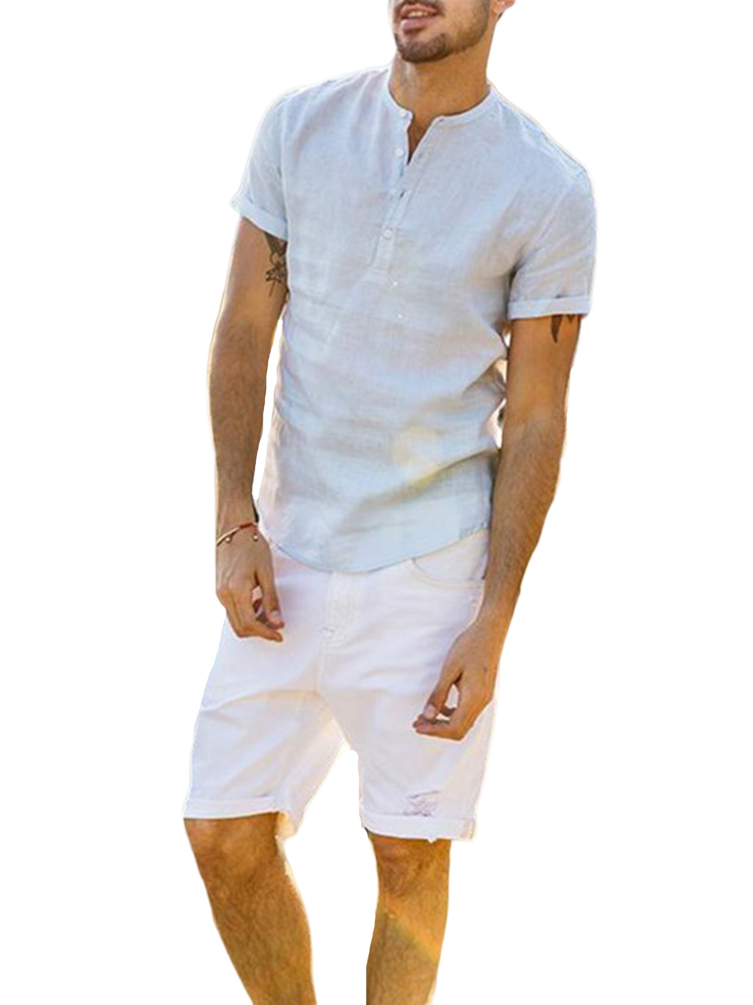 Mr.Stream Mens Plain Lightweight Cotton Crush Holiday Beach Casual Fashion Shorts 