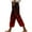 Red, variant on Kmdttou Sweat Women Capri Cargo Pants with Pockets Casual Loose Harlan Pants With Drawstring Solid Color Lace Up Pockets Fashionable Cropped Pants