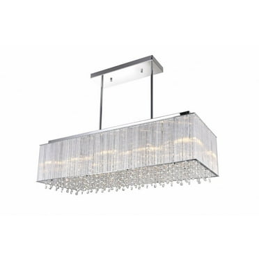 CWI Lighting Spring Morning10 Light Drum Shade Metal Chandelier in Chrome