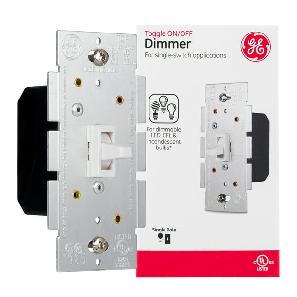 GE Switch Dimmer, Single Pole, On/Off Dimmable Switch, White, 18025 - Walmart.com