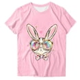 thumbnail image 3 of VBTAPA Women Happy Easter T Shirt Bunny Eggs Graphic T-Shirt Funny Letter Printed Tee Shirts Loose Fit Crewneck Short Sleeve Tops Flash Sales Pink XL, 3 of 5