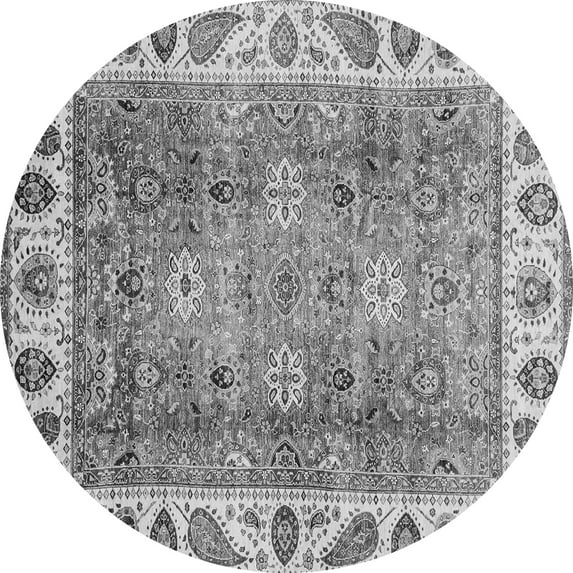 Ahgly Company Indoor Round Oriental Gray Traditional Area Rugs, 5' Round