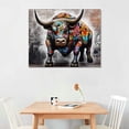 thumbnail image 2 of TIAOTIAOHOU Large Motivational Canvas Wall Art Abstract Animal New York Landmark Bull Pop Street Art for Office Bedroom Decoration Stretched and Framed Ready to Hang, 2 of 4