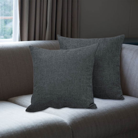 CuiLiyq Pillow Covers Set of 2 Solid Color Decorative Sofa Cushion Covers, 17.7" x 17.7" Soft and Breathable for Living Room Bedroom Chair Decor (Dark Gray)
