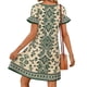 thumbnail image 5 of TaTaai Women Summer V Neck Short Sleeve Knee Length Printed Dress Casual Fashion Beach Vacation Outfit Wedding Guest Dress Gift, 5 of 8