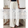thumbnail image 3 of Linen Pants Women Breathable Drawstring Elastic Waist Capri Pants with Lace Side Summer Casual Beach Trousers White XL(XL), 3 of 9