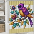 thumbnail image 6 of Awypu Multi Color Purple Cuckoo Birds Floral - Birdy Style Waterproof Shower Curtain for Bathroom Decoration White, 6 of 7