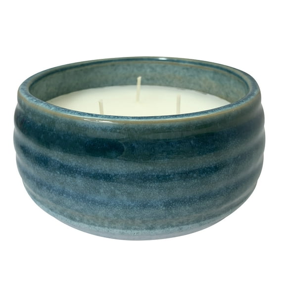 Better Homes & Gardens Outside Citronella 6" Ceramic 3-Wick Candle, Teal