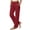 Red, variant on CUSTG Women Casual Pants Summer Straight Leg Elastic High Waist Pants With Pockets Loose Beach Trousers For Daily Wear Leisure Style Linen Pants Women