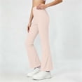 thumbnail image 6 of biudgviw Girls Flare Leggings Toddler Kids High Waist Yoga Pants Breathable Casual Athletic Bell Bottoms for Workout Dance(Pink,12-13 Years), 6 of 7
