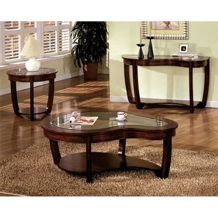 Furniture Of America Tunton 3 Piece Gl Top Coffee Table Set In Dark Cherry Furniture Of America Tunton 3 Piece Gl Top Coffee Table Set In Dark Cherry