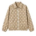 thumbnail image 4 of Tqcoqu Women's Polka Dot Zip Up Jacket, Lapel Collar Bubble Sleeve Loose Lightweight Windbreaker Casual Outerwear,Women's,Size M-XXXL, 4 of 8