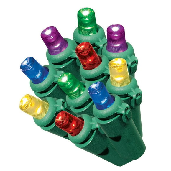 EZ-Illuminations 60-Count Super Sparkle Multicolor LED String Christmas Lights, 11.2'