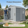 thumbnail image 4 of 8 X 6 Ft Outdoor Plastic Storage Shed with Floors, Resin Tool Shed with Lockable Door & Vents, Perfect for Yard, Garden, Gray, 4 of 10