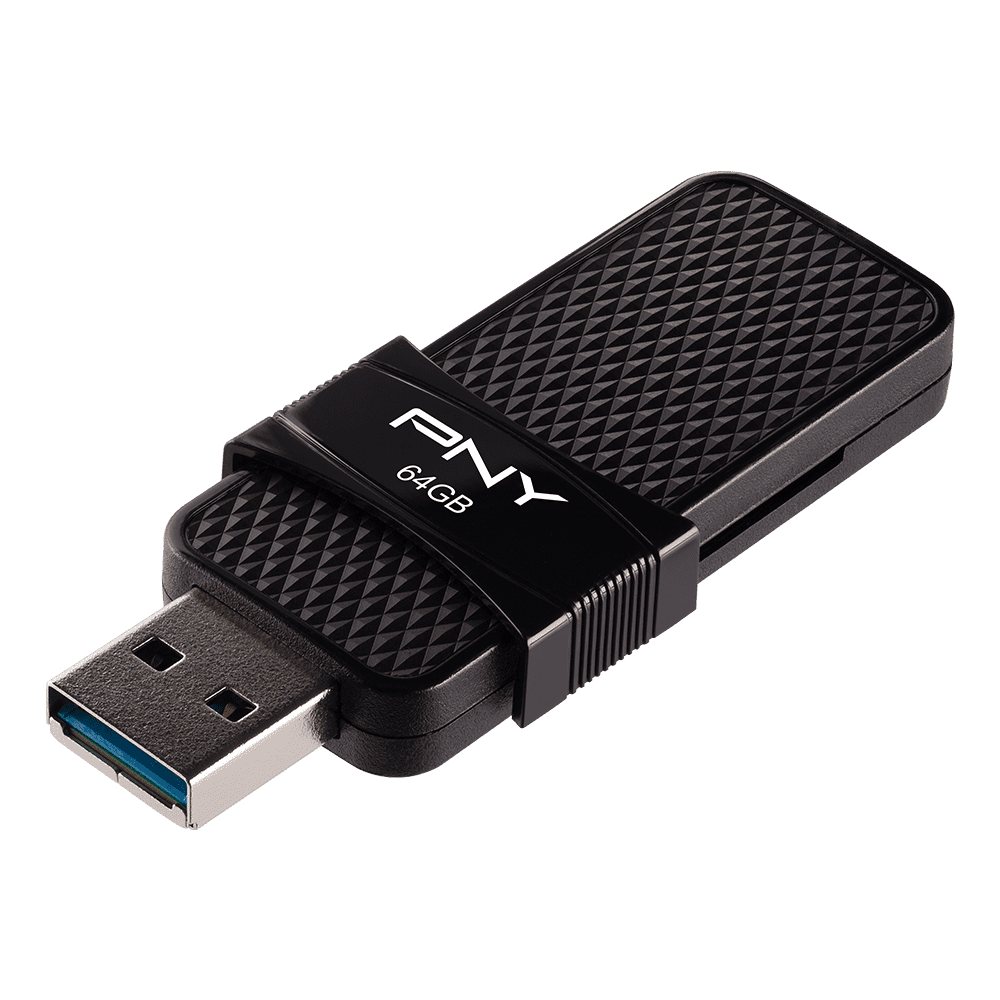 PNY 64GB Duo Link USB 3.1 Type-C OTG Flash Drive for Android Devices and Computers - External Mobile Storage for Photos, Videos, and More