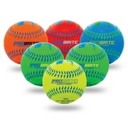 Franklin Sports Rubber Pro Brite Soft Sponge Practice Tee balls and Baseballs for Kid's, 6 Pieces