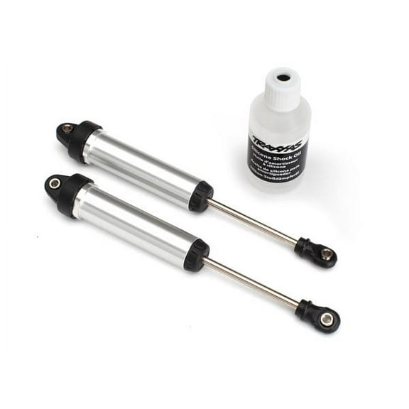 Traxxas 8451 Shocks, GTR 134mm, Silver Alum (Front, No Threads, Assembled) (2)