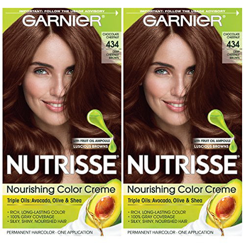 Garnier Hair Color Nutrisse Nourishing Creme, 434 Deep Chestnut Brown ( Chocolate Chestnut), 2 Count 