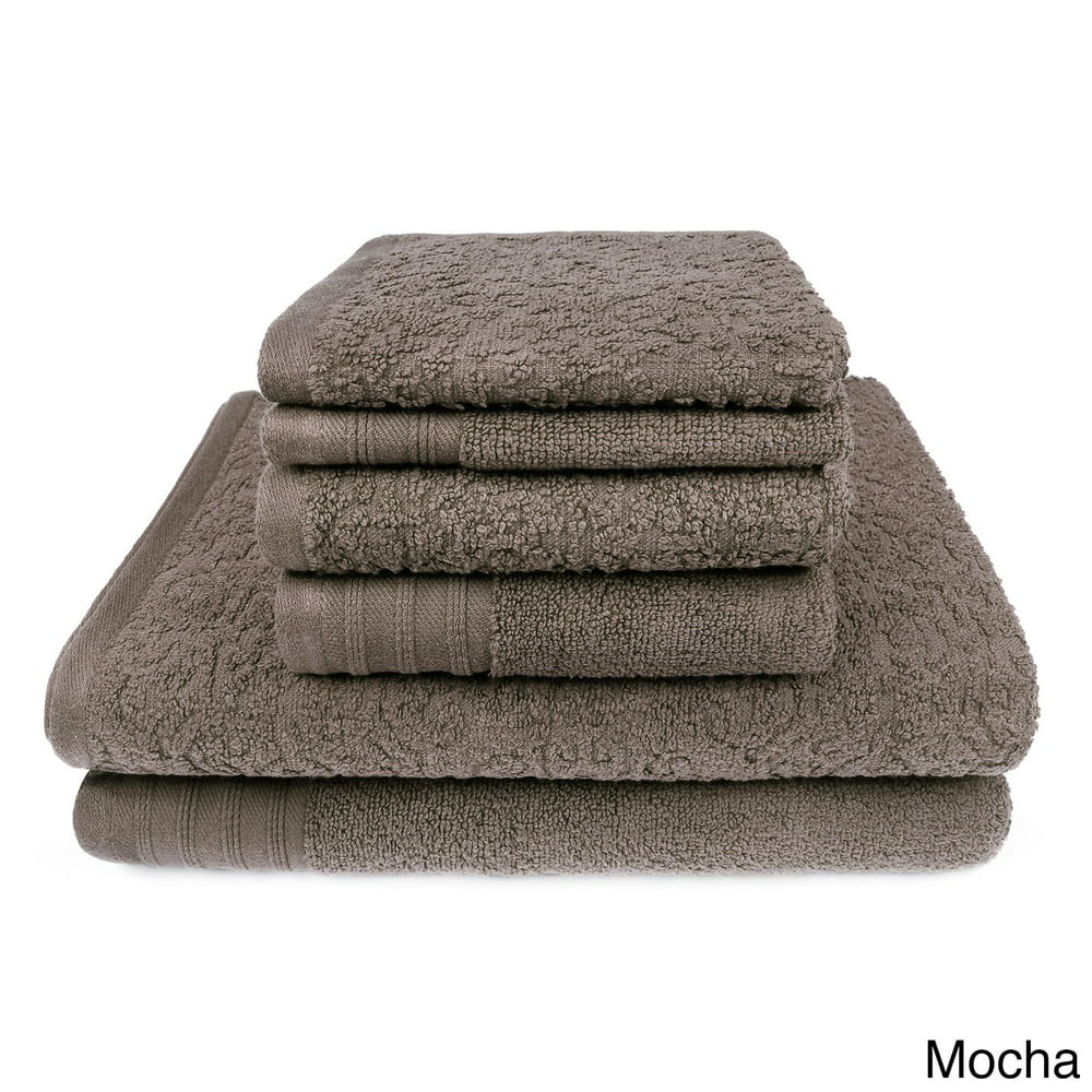 Kaufman Zero Twist Jacquard 6-Piece Bath Towel Set 052830-MOC - Walmart ...