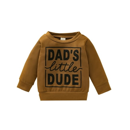 

Musuos Baby Boys Girls Pullover Dad s Little Dude Sweatshirt Long Sleeve Casual Sweater