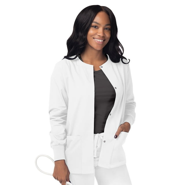 Sivvan Women's Scrubs Warm-Up Jacket / Front Snaps - Round Neck