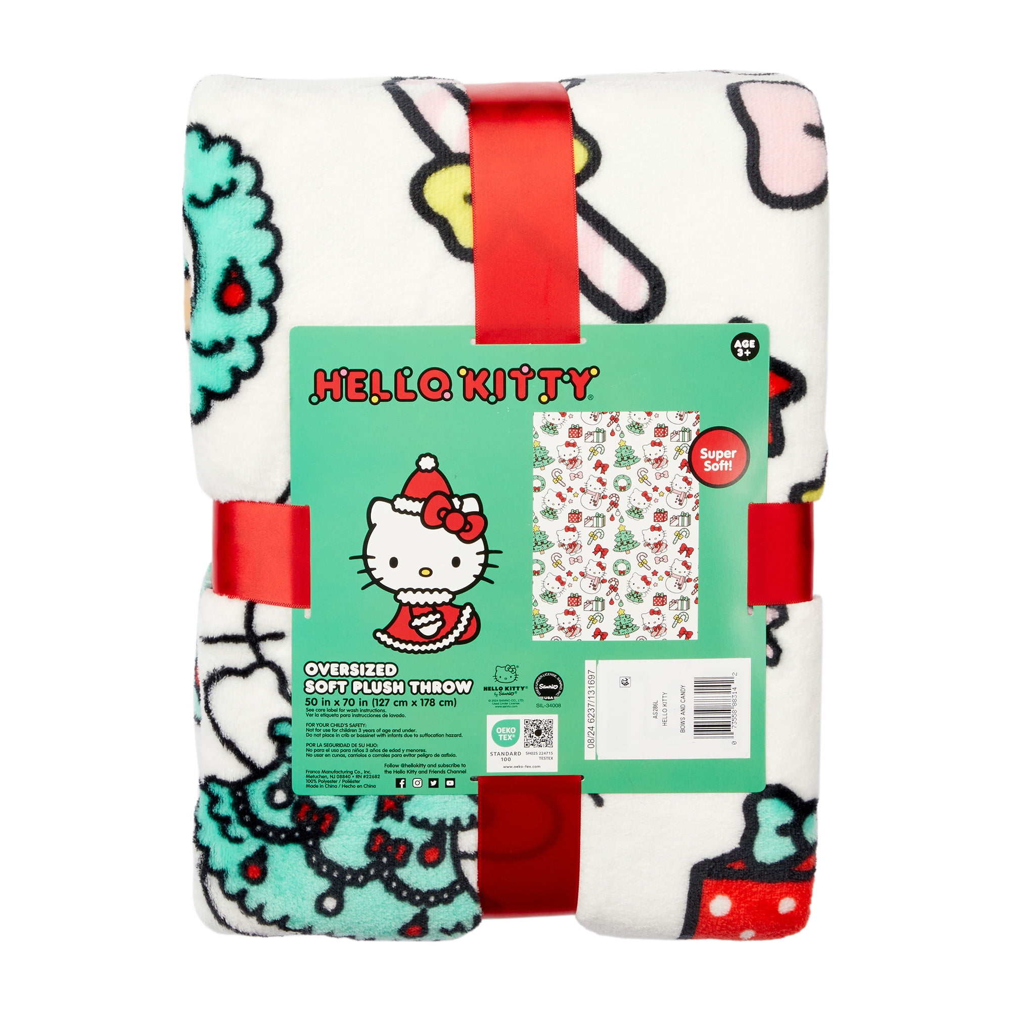 Hello Kitty Kids Silky Soft Plush Throw, 50 x 70
