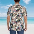 thumbnail image 4 of Susaid Colorful Flowers Print Short Sleeve Shirts Button Down Casual Shirts Summer Beach Aloha Button Down Short Sleeve for Men ,Large, 4 of 7