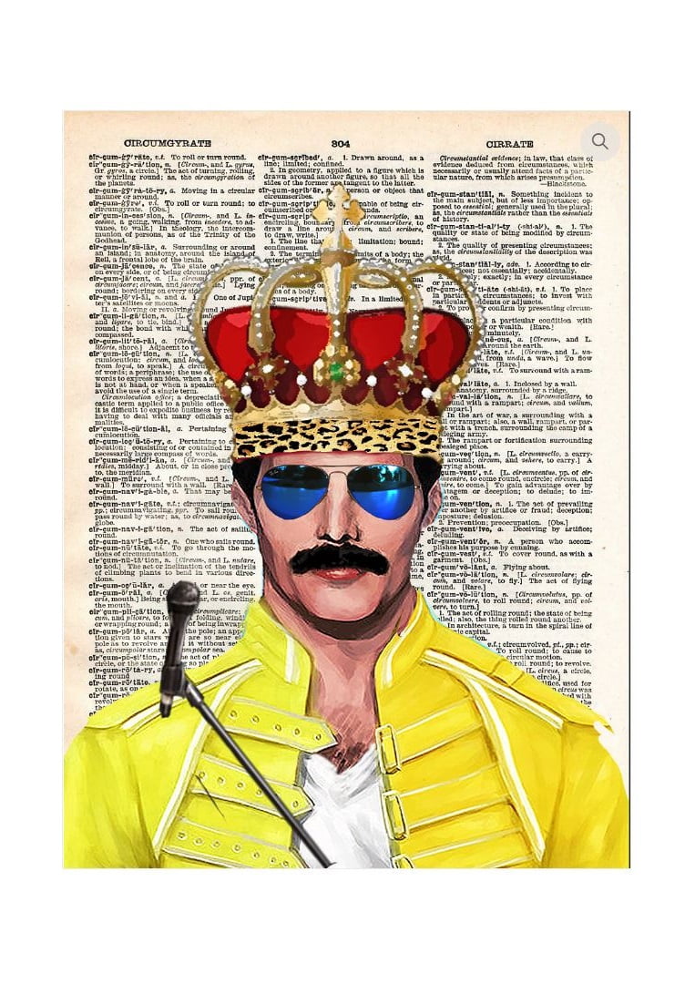 Art N Wordz Freddie Mercury Crown Queen Original ...