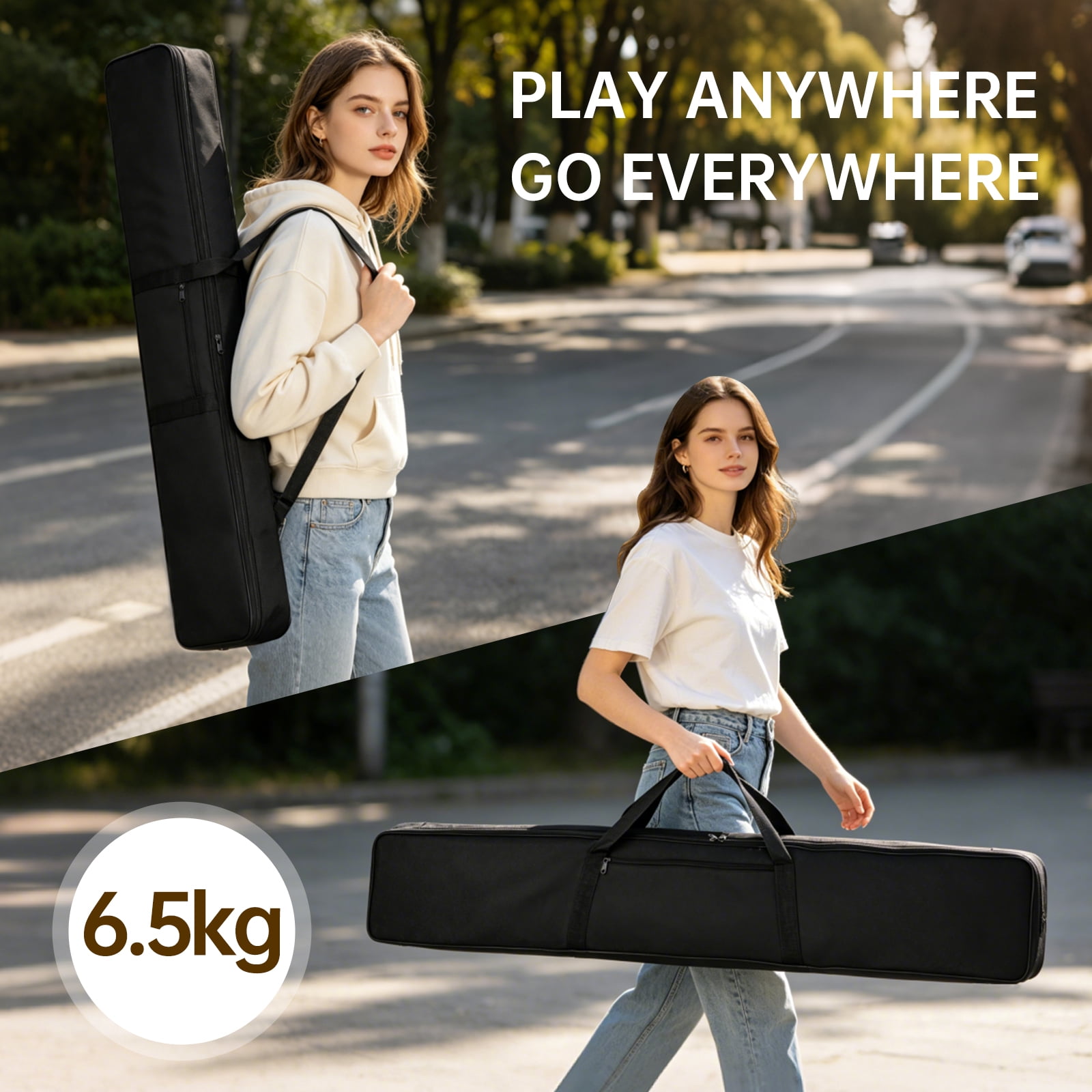 Aodsk 88 Key Portable Digital Piano for Beginners,128 Tone,128 Rhythm, 20 Demo Song, with Sustain Pedal, Carrying Case, Online Piano Lessons