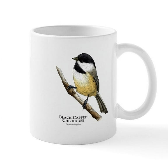 CafePress - Black Capped Chickadee Mug - 11 oz Ceramic Mug - Novelty Coffee Tea Cup