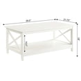 thumbnail image 4 of Convenience Concepts Oxford Collection Coffee Table with Shelf, Ivory, 4 of 5