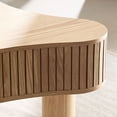 thumbnail image 5 of Sturdy 42.52 Inch Wooden Coffee Table for Living Room in Irregular Shape and Natural Color, 5 of 8