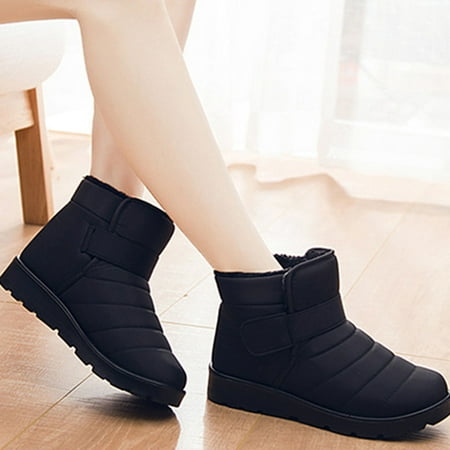 

Zhaomeidaxi Warm Snow Boots Womens Fur Lined Booties Ladies Winter Ankle Boots Waterproof Anti-Slip Outdoor Winter Shoes Flat Sneakers