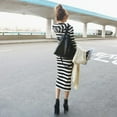 thumbnail image 3 of Women Casual Fashion Stripes Print Hoodie Dress Long Sleeve Female Loose Long Maxi DressesNEW, 3 of 6