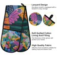 thumbnail image 2 of Yayeee Double Oven Mitt Kitchen Heat Resistant Baking 35" x7" Quilted Glove, Art Plants, 2 of 6