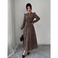 thumbnail image 5 of Multicolor Leopard Print Maxi Dress With Ruffle Neck And Elastic Waist, 5 of 21