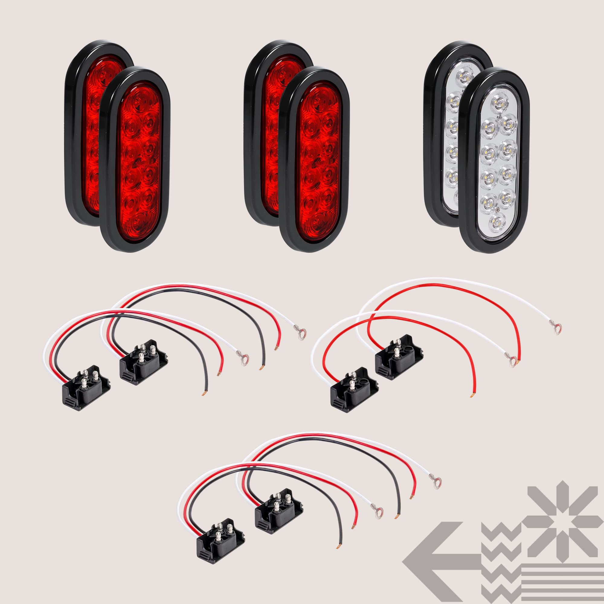 Gonice 2 PCS 6" Oval LED Trailers Tail Lights, Ultra-Bright - View #10