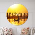 thumbnail image 2 of Designart 'Bridge in Myanmar ' Modern wall clock, 2 of 6