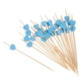 thumbnail image 1 of Palillos de cóctel de bambú en forma de corazón, 100 piezas, azul, 1 of 7