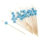 thumbnail image 1 of Palillos de cóctel de bambú en forma de corazón, 100 piezas, azul, 1 of 7
