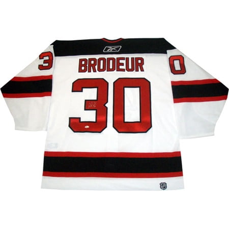 Martin Brodeur Autographed White Reebok Authentic NJ Devils Jersey
