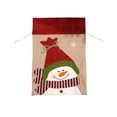 thumbnail image 2 of Christmas Drawstring Gift Bag, Large 20x13 Inch Fabric Storage Sack for Candy and Snacks, Santa and Snowman Designs for Holiday Party Favors(A), 2 of 6