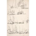 thumbnail image 2 of Willem van de Velde the Younger 11x14 Gold Ornate Wood Frame and Double Matted Museum Art Print Titled - Studies of Ships and Boats (Mid-17th-Early 18th Century), 2 of 4