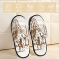 thumbnail image 2 of Fotbe Western Desert Cowboys Pantuflas Peludas para Mujer con Estampado, Zapatillas de Peluche, Zapatos de Invierno para Casa, Uso Interior y Exterior-Large, 2 of 8