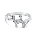 thumbnail image 6 of 10K White Gold Diamond Horseshoe Ring, 6 of 6