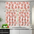 thumbnail image 5 of Peach Kitchen Curtain Valance and Tiers Set of 3 Blocks Outside Light Cafe Farmhouse Bathroom Window Curtains, 5 of 6